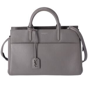 SAINT LAURENT Cabas Rive Gauche Small Handbag 436620 Gray Leather